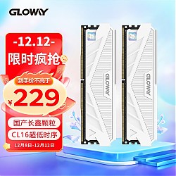 GLOWAY 光威 16GB  套装 DDR4 3200 台式机内存条 天策-弈系列 皓月白 长鑫颗粒 CL16