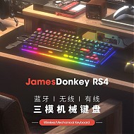 JAMES DONKEY RS4 87键 多模机械键盘 黑色 佳达隆G黄Pro轴 RGB