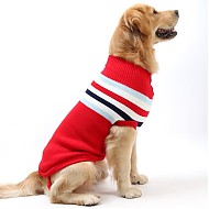 PLUS会员：憨憨宠 狗狗服饰 无袖中大型犬毛衣 红色 20号适合20-40斤狗狗