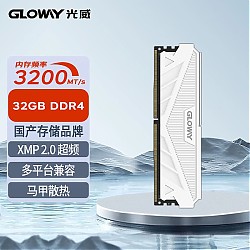GW 光威 天策系列 DDR4 3200MHz 台式机内存 马甲条 皓月白 32GB