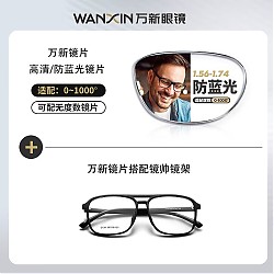 winsee 万新 1.60 超薄防蓝光镜片+多款钛架眼镜框可选