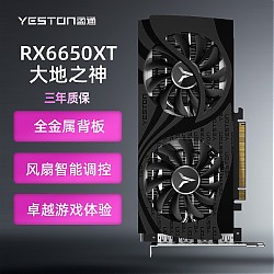 yeston 盈通 AMD RADEON RX 6650XT 8G D6 大地之神 独立显卡