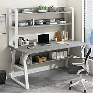 普派 电脑桌 莫兰迪灰色白架 140cm