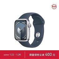 Apple 苹果 Watch Series 9 智能手表 GPS款 41mm 风暴蓝色 橡胶表带 M/L