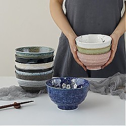 YOSHINA 吉奈 美浓烧 大面碗陶瓷碗 3件套 礼品装