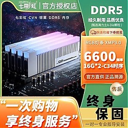 COLORFUL 七彩虹 CVN·银翼系列 DDR5 6600MHz RGB 台式机内存 灯条 银色 32GB 16GBx2