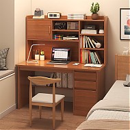 普派 电脑桌台式家用书桌书架一体桌学习桌100cm