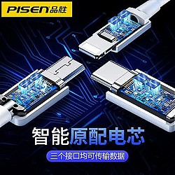 PISEN 品胜 2A充电器+三合一 数据线 0.6m