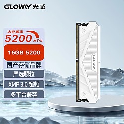 GLOWAY 光威 天策系列 DDR5 5200MHz 台式机内存 马甲条 皓月白 16GB