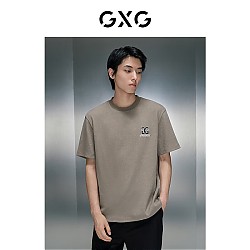 GXG 男装双色潮流圆领短袖T恤2023年夏季 棕色 175/L