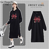 La Chapelle City 拉夏贝尔 女士连帽轻奢卫衣裙