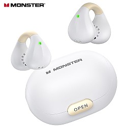 MONSTER 魔声 Open Ear101 蓝牙耳机骨传导概念开放式耳夹无线不入耳  白色
