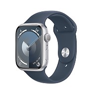 Apple 苹果 Watch Series 9 智能手表GPS款41毫米银色铝金属表壳 风暴蓝色运动型表带S/M 健康电话手表