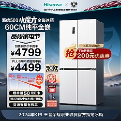 Hisense 海信 十字对开四开门冰箱 BCD-500WMK1PU 白色
