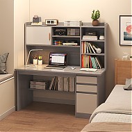 家装季、PLUS会员：富禾 电脑桌台式家用书桌书架组合 120cm