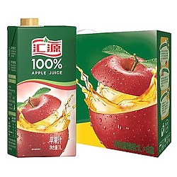 88VIP：汇源 100%苹果汁1000ml*6盒果汁饮料饮品整箱
