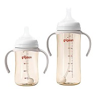 Pigeon 贝亲 自然离乳PPSU重力球吸管杯双把手奶瓶6个月1岁宝宝