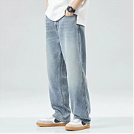 JIKADI 纪卡迪 美式复古重磅直筒牛仔裤