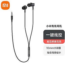 Xiaomi 小米 DDQ02WM 入耳式动圈有线耳机 黑色 3.5mm