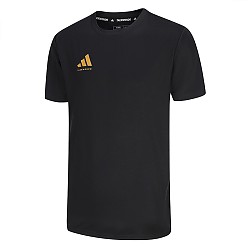 adidas 阿迪达斯 短袖男2024款夏季运动亲肤透气轻薄速干T恤 黑/金