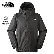 北面 冲锋衣男款春季户外登山服防风保暖防水透气连帽夹克外套 0C5/黑灰色 S
